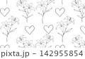 Black pencil sketch Minimalist style combining a heart vector background  142955854