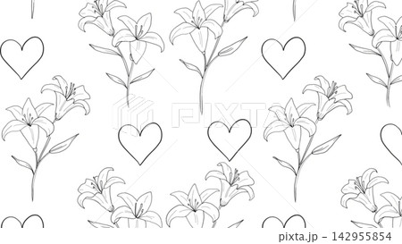 Black pencil sketch Minimalist style combining a heart vector background Black pencil sketch Minimalist style combining a heart vector background 142955854
