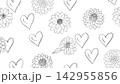Black pencil sketch Minimalist style combining a heart vector background  142955856