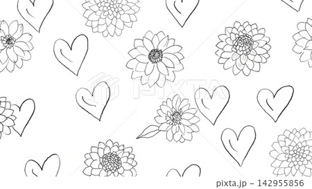 Black pencil sketch Minimalist style combining a heart vector background Black pencil sketch Minimalist style combining a heart vector background 142955856