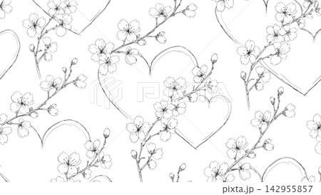 Black pencil sketch Minimalist style combining a heart vector background Black pencil sketch Minimalist style combining a heart vector background 142955857