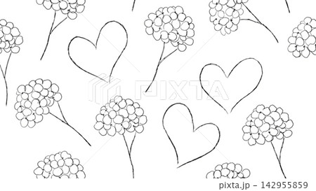 Black pencil sketch Minimalist style combining a heart vector background  142955859