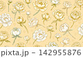 A pastel yellow color scheme  the most beautiful flowers in the world and hearts vector background  142955876