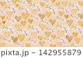 A pastel yellow color scheme  the most beautiful flowers in the world and hearts vector background  142955879