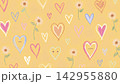 A pastel yellow color scheme  the most beautiful flowers in the world and hearts vector background  142955880