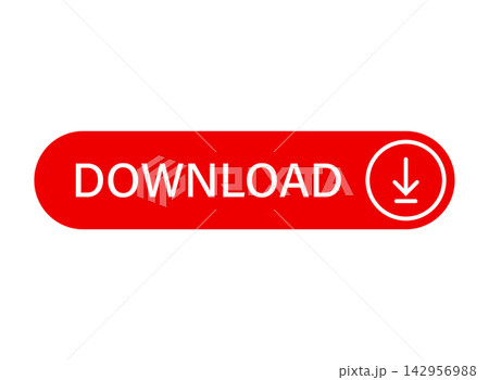 Download button icon in flat style. File upload vector illustration on isolated background. Save file to computer sign business concept. 142956988