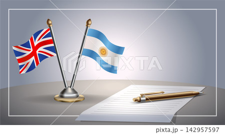 Small national flag of United Kingdom and Argentina flag Relation, Template Vector Illustration Small national flag of United Kingdom and Argentina flag Relation, Template Vector Illustration 142957597