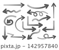 いろいろ矢印グラデーション-グレー 142957840