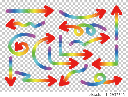 Various arrow gradients - rainbow colors 142957843