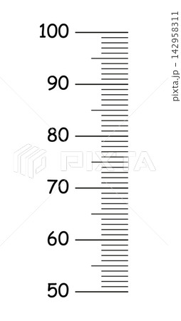 Height black chart from 50 to 100 centimeters layout. Growth wall sticker. Meter wall, growth black ruler icon. 142958311