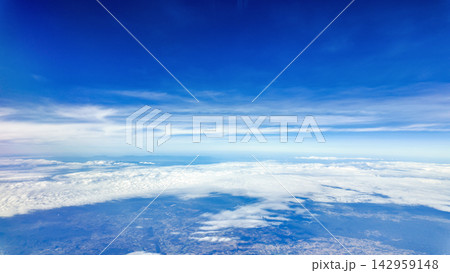 beautiful blue sky with white clouds background 142959148