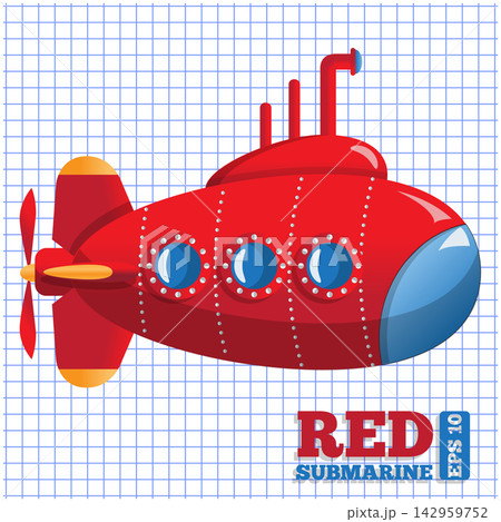 Submarine. Side view. Vector illustration. Submarine. Side view. Vector illustration. 142959752