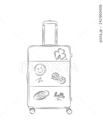Travel suitcase with stickers 142960406