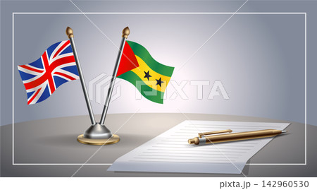Small national flag of United Kingdom and Sao Tome and Principe flag Relation, Template Vector Illustration Small national flag of United Kingdom and Sao Tome and Principe flag Relation, Template Vector Illustration 142960530