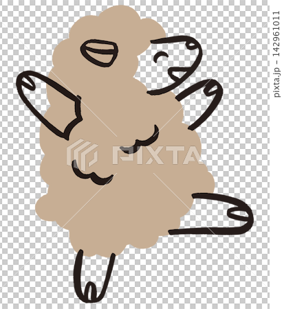 Cute dancing sheep New Year's greeting material - Year of the Sheep vector illustration Cute dancing sheep New Year's greeting material - Year of the Sheep vector illustration 142961011