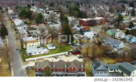Aerial of Easthampton, Massachusetts, United States in spring Aerial of Easthampton, Massachusetts, United States in spring 142961040