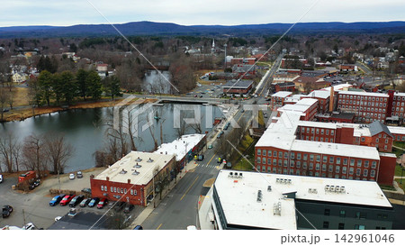 Aerial view of Easthampton, Massachusetts, United States Aerial view of Easthampton, Massachusetts, United States 142961046