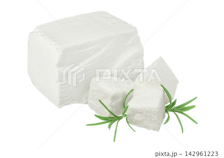Feta cheese isolated on white background. With full depth of field 142961223