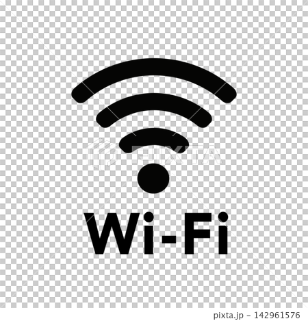 Monochrome illustration of a Wi-Fi symbol (Wi-Fi icon) Monochrome illustration of a Wi-Fi symbol (Wi-Fi icon) 142961576