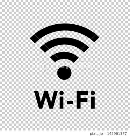Monochrome illustration of a Wi-Fi symbol (Wi-Fi icon) Monochrome illustration of a Wi-Fi symbol (Wi-Fi icon) 142961577