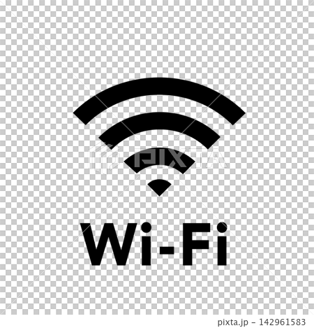 Wi-Fi 符號(Wi-Fi 圖示)的單色插圖 Wi-Fi 符號(Wi-Fi 圖示)的單色插圖 142961583