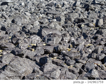 Raw Granite Stones and Crushed Rock Texture for Mining Industry 142961759