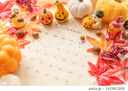 10月のカレンダーとハロウィン 10月のカレンダーとハロウィン 142961800