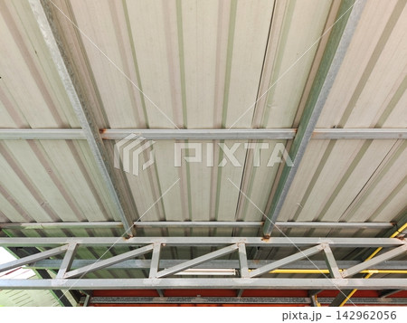Steel Structure and Metal Roofing of a Building Steel Structure and Metal Roofing of a Building 142962056
