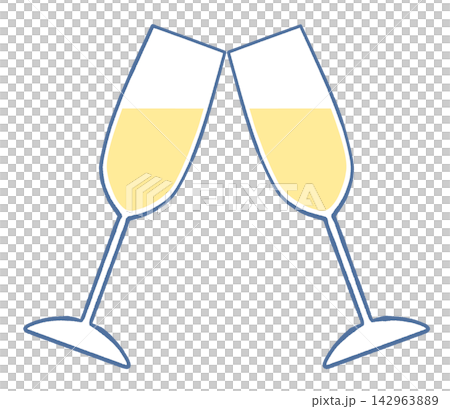 An illustration of toasting with champagne (using flute-shaped wine glasses). An illustration of toasting with champagne (using flute-shaped wine glasses). 142963889