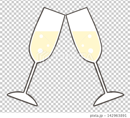 An illustration of toasting with champagne (using flute-shaped wine glasses). An illustration of toasting with champagne (using flute-shaped wine glasses). 142963891