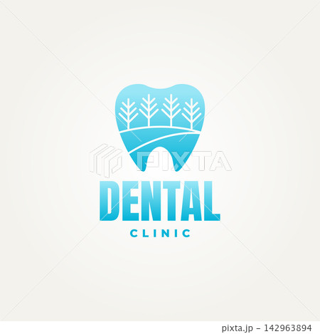 minimalist dental clinic with street symbols icon logo vector illustration design minimalist dental clinic with street symbols icon logo vector illustration design 142963894