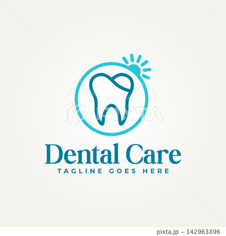 minimalist dental care icon line art logo vector illustration design. simple modern dental clinic logo concept minimalist dental care icon line art logo vector illustration design. simple modern dental clinic logo concept 142963896