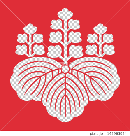 五七形桐屬家徽，白色輪廓，日式徽章 142963954