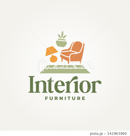 minimalist interior furniture home decor flat icon logo vector illustration design minimalist interior furniture home decor flat icon logo vector illustration design 142963960