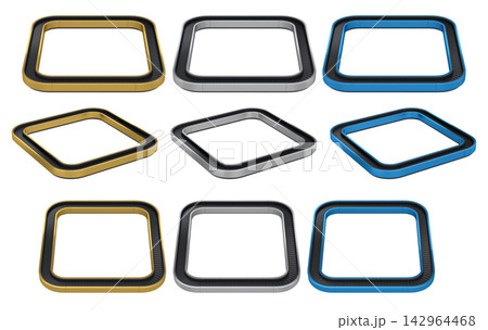 Set of Airport luggage conveyor belt from baggage claim area on white background. Set of Airport luggage conveyor belt from baggage claim area on white background. 142964468