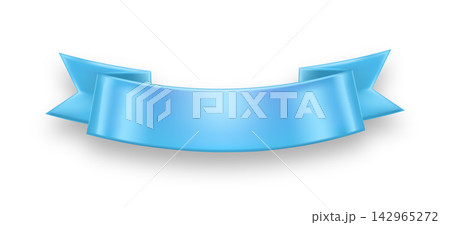 Blue satin ribbon on a white background. A shiny, empty template, a decorative element for the text. Blue satin ribbon on a white background. A shiny, empty template, a decorative element for the text. 142965272