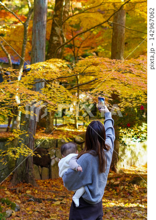 紅葉を撮影する女性 紅葉を撮影する女性 142967062
