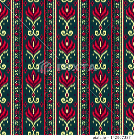 Hand-drawn Seamless Striped Traditional Ethnic Pattern Background for Fabric and Home Decor Textile 142967387