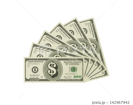 USD bank notes realistic money illustration USD bank notes realistic money illustration 142967942