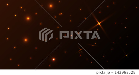Set sparks glitter special light Glowing effect Isolated on dark background 142968329