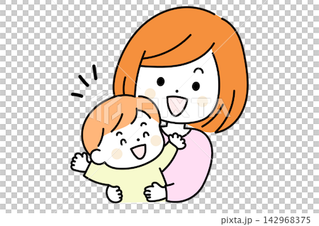 A mother and child smiling with joy A mother and child smiling with joy 142968375