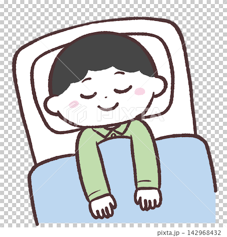 一個熟睡的男孩的插圖 一個熟睡的男孩的插圖 142968432