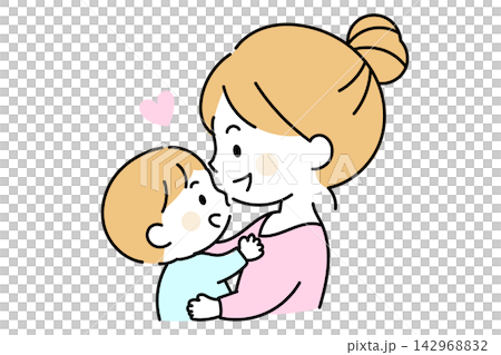 A mother holding her child and gazing into each other's eyes. A mother holding her child and gazing into each other's eyes. 142968832