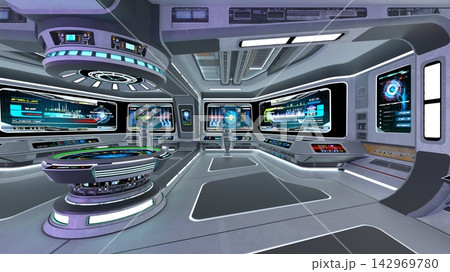 宇宙船内の風景 142969780