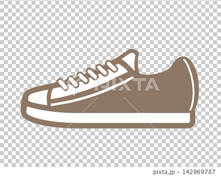 A simple icon (illustration) of a shoe, specifically a sneaker. A simple icon (illustration) of a shoe, specifically a sneaker. 142969787