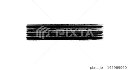Artistic grungy black paint hand made creative brush stroke 142969960