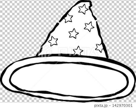 Hand Drawn Wizard Hat Outline Hand Drawn Wizard Hat Outline 142970301