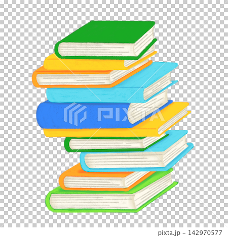 彩色書籍堆疊插圖 彩色書籍堆疊插圖 142970577