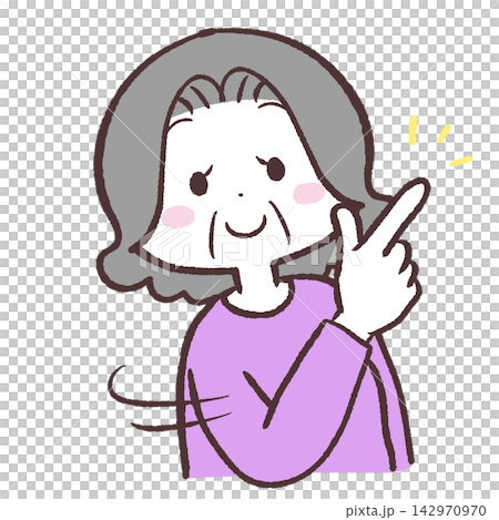一位和藹老婦人的插圖 一位和藹老婦人的插圖 142970970