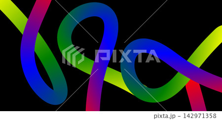 Wave Color Lines Pattern. Abstract Background with Gradient Line Shapes. Graphic with Curve Rainbow Ribbons 142971358